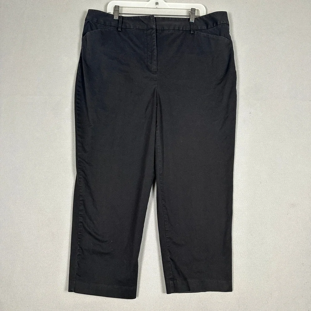 Talbots Pants Mens 20 Stretch Straight Leg Black 4 Pocket Zip Fly Casual EUC